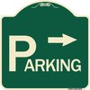 Signmission Parking with Arrow Pointing Right Heavy-Gauge Aluminum Architectural Sign, 18" x 18", G-1818-24518 A-DES-G-1818-24518